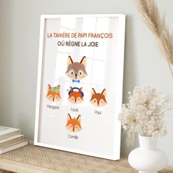 Affiche personnalisée - Papi Renard et sa meute|Cadeaux.com Sale