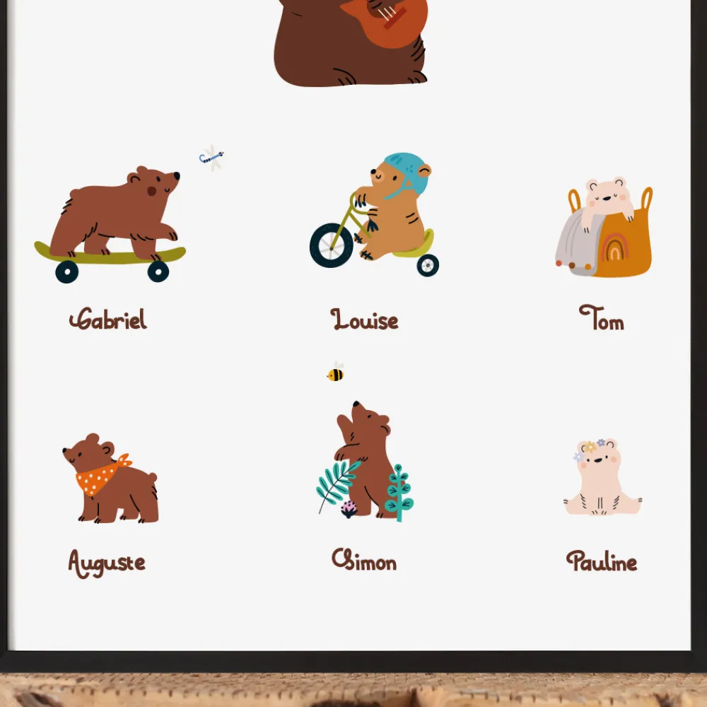 Affiche personnalisée - Tribu Ours|Cadeaux.com Discount