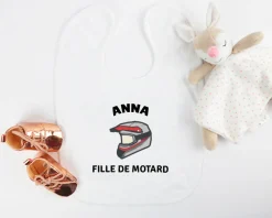 Bavoir bébé personnalisé - Moto|Cadeaux.com Best