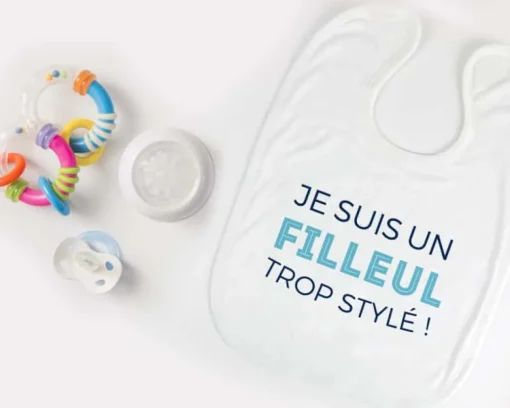 Bavoir bébé personnalisable - Collection 'Je déchire' - Modèle Bleu|Cadeaux.com New