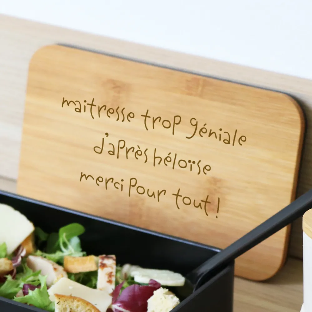 Boite à bento personnalisée - Mots d'enfants pour maitresse|Cadeaux.com Best