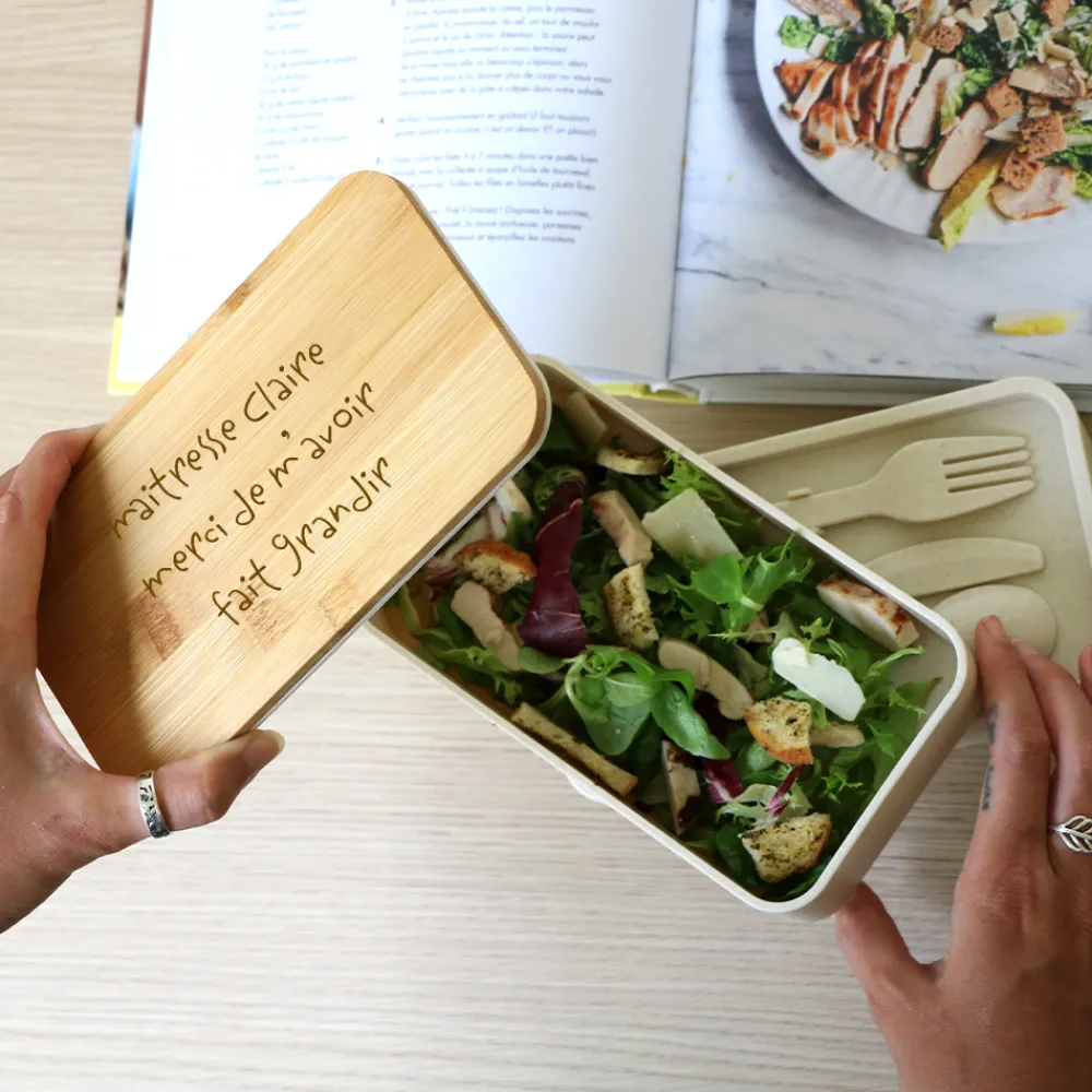 Boite à bento personnalisée - Mots d'enfants pour maitresse|Cadeaux.com Best