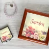 Boite à bijoux et Miroir de sac Fleurs|Cadeaux.com