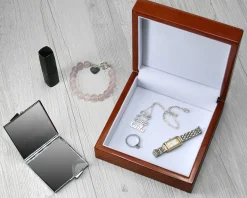 Boite à bijoux et Miroir de sac Fleurs|Cadeaux.com