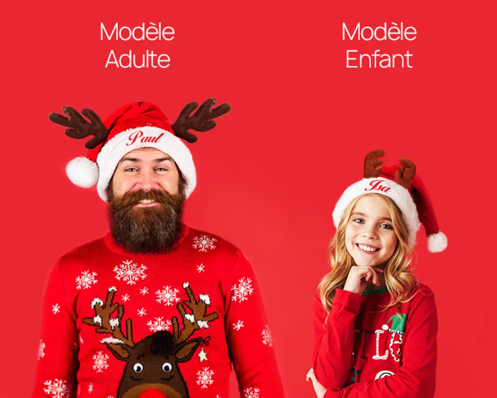 Bonnet de Noël personnalisable pour adulte et enfant|Cadeaux.com New