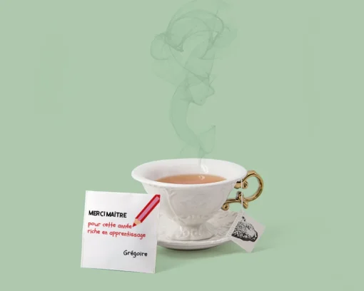 Boîte de 10 sachets de thé bio personnalisables - Merci Maîtresse, Maître et ATSEM|Cadeaux.com