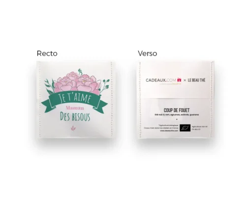 Boîte de 10 sachets de thé bio personnalisables - Maman Fleurie|Cadeaux.com New