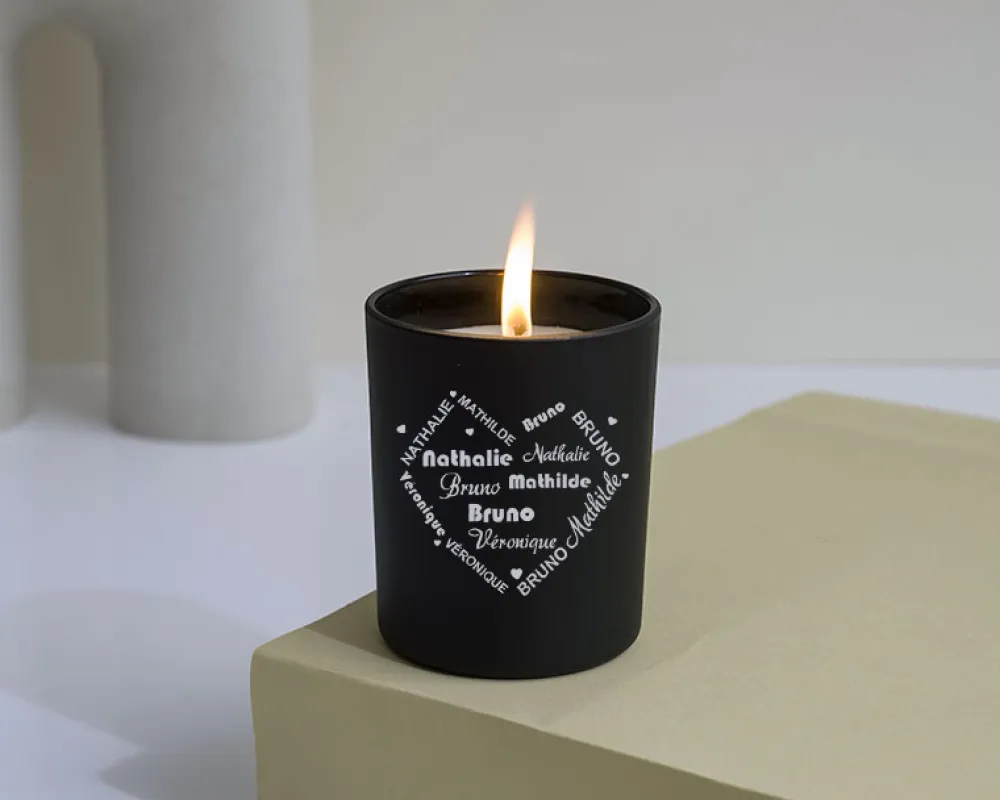 Bougie personnalisable parfumée - Coeur Famille|Cadeaux.com