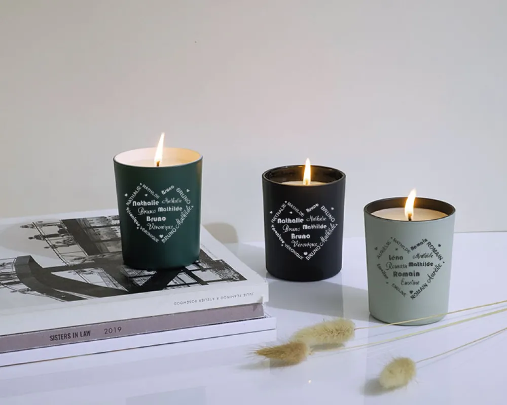 Bougie personnalisable parfumée - Coeur Famille|Cadeaux.com