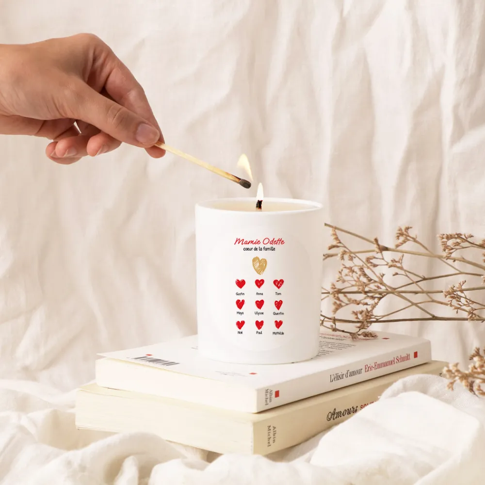 Bougie personnalisée - Mamie et ses petits coeurs|Cadeaux.com Sale
