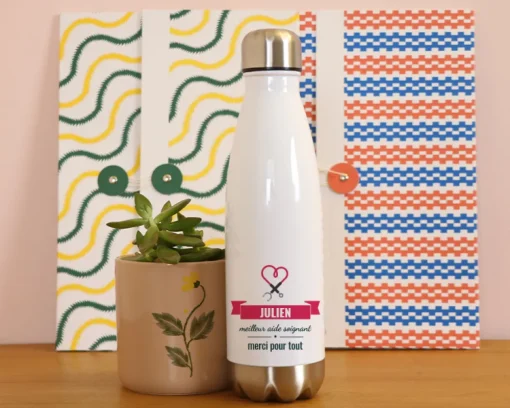 Bouteille isotherme en inox personnalisable - Remerciement personnel soignant|Cadeaux.com Discount