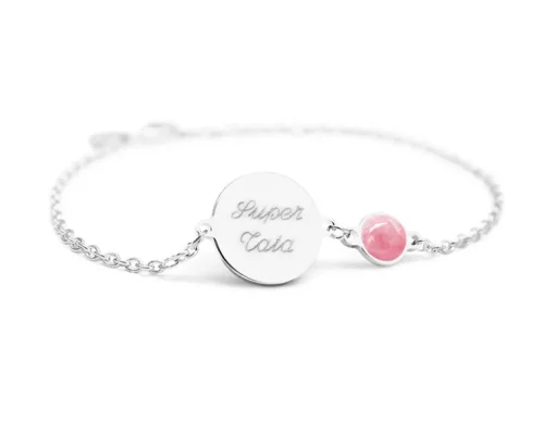 Bracelet médaille pour femme - Nacre blanche ou Pierre Rose|Cadeaux.com Sale
