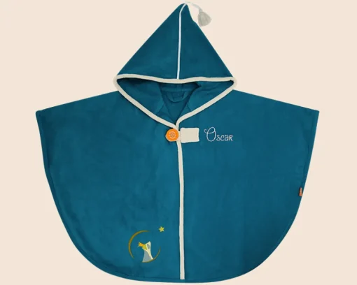 Cape de bain personnalisée brodée - Laton Pétrole|Cadeaux.com
