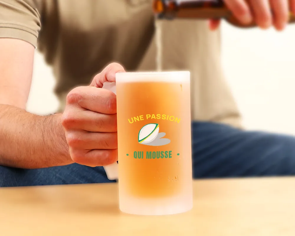 Chope de bière personnalisée - Passion Rugby|Cadeaux.com Outlet
