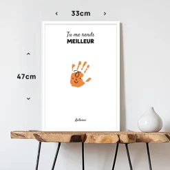 Coffret affiche et porte clés personnalisés - Empreintes pour papa|Cadeaux.com New