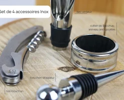 Coffret sommelier personnalisé - 4 accessoires - Prénom|Cadeaux.com Online