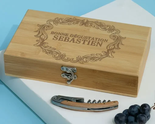 Coffret sommelier personnalisé - 5 accessoires - Bonne dégustation|Cadeaux.com New