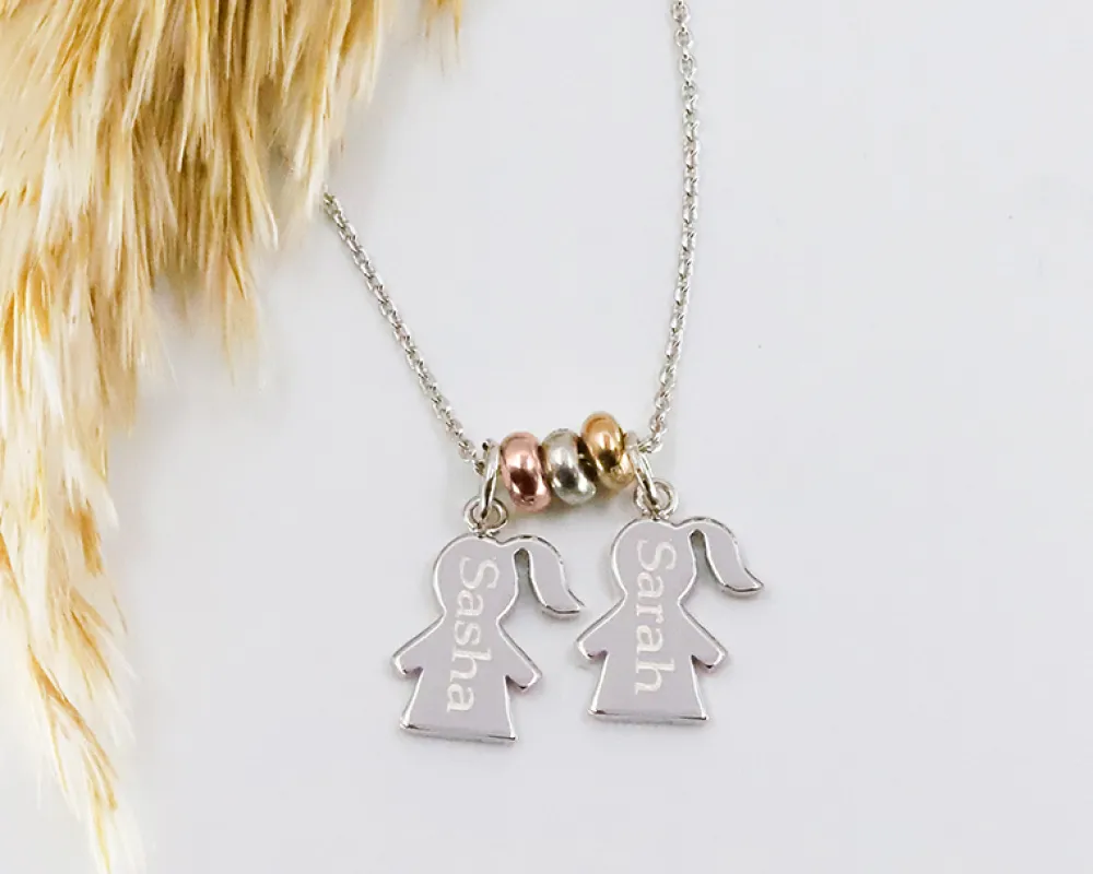 Collier personnalisé avec pendentifs enfants - Argent|Cadeaux.com Hot