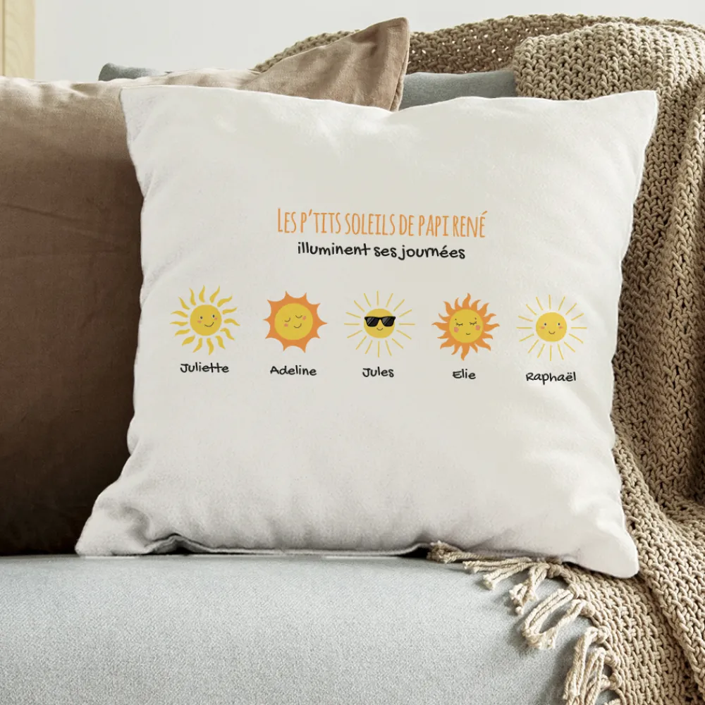 Coussin personnalisé - Famille Soleils|Cadeaux.com Clearance