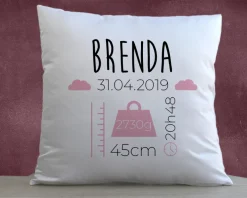 Coussin personnalisé bébé - Naissance Rose|Cadeaux.com Clearance