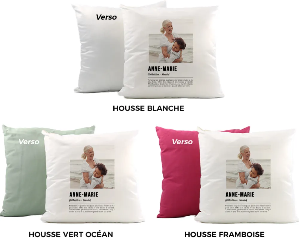 Coussin personnalisé photo - Définition Mamie|Cadeaux.com Clearance