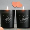 Duo de bougies personnalisables et parfumées - Coeur|Cadeaux.com Online