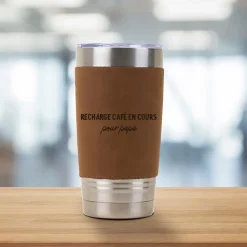 Gourde en cuir personnalisée - Message générique|Cadeaux.com Online