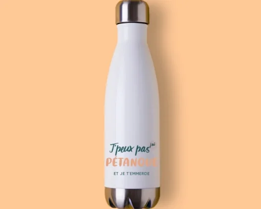 Gourde personnalisable - J'peux pas j'ai pétanque|Cadeaux.com New