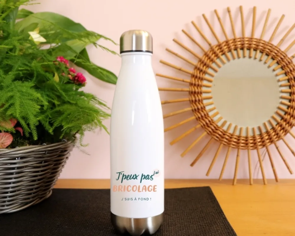 Gourde personnalisable - J'peux pas j'ai bricolage|Cadeaux.com Outlet