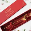 Grande rose en or dans son écrin personnalisable - Aujourd'hui je t'aime depuis|Cadeaux.com Best