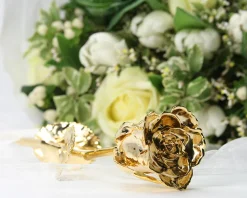 Grande rose en or dans son écrin personnalisable - Aujourd'hui je t'aime depuis|Cadeaux.com Best