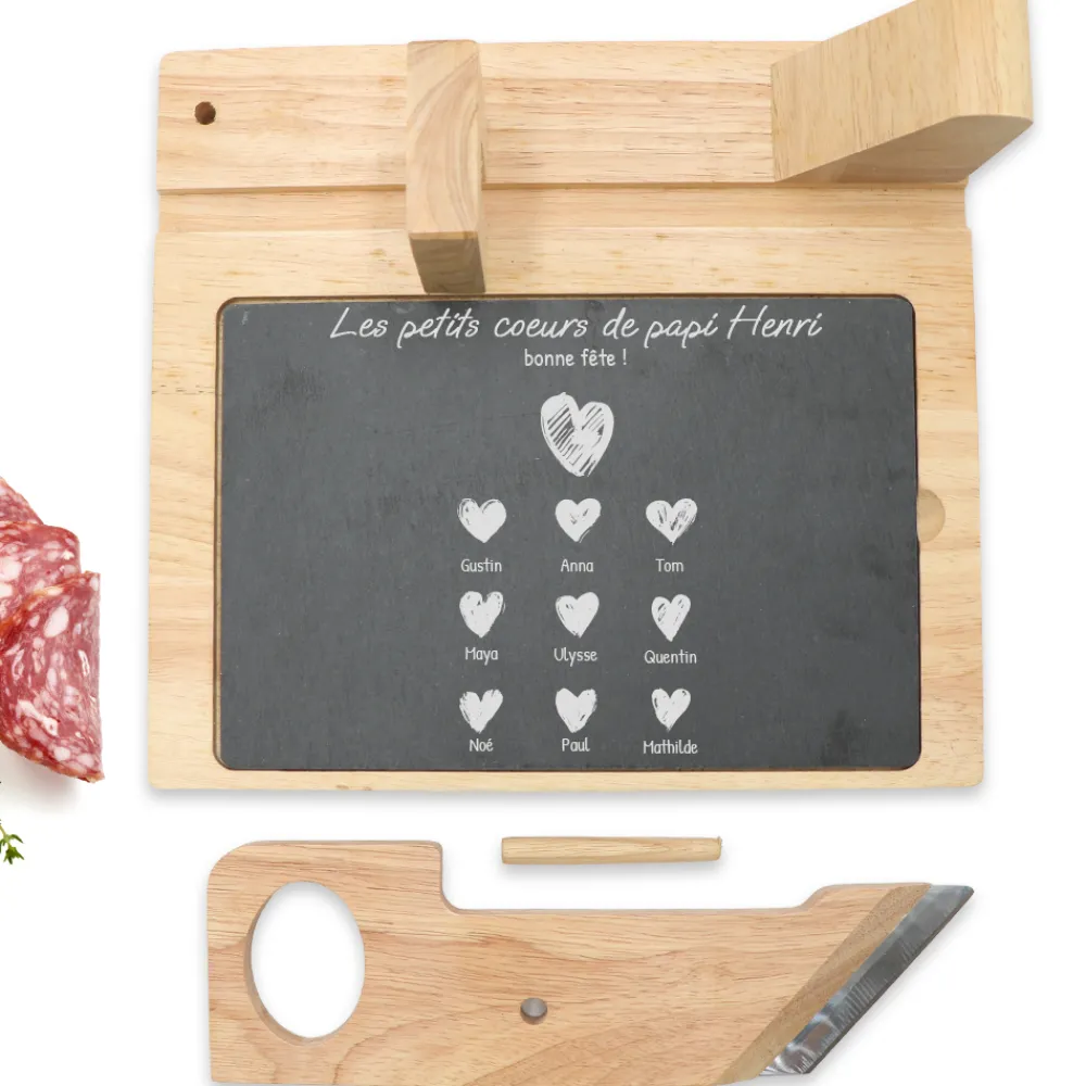 Guillotine à saucisson personnalisée - Papi et ses petits coeurs|Cadeaux.com Sale
