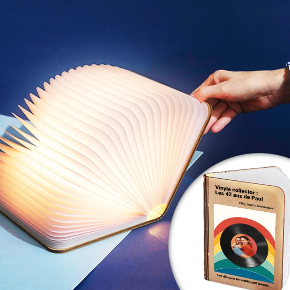 Lampe livre lumineux personnalisé - Retro Vibes|Cadeaux.com Discount