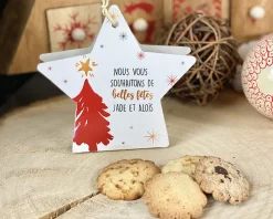 Marque place personnalisable et biscuits - Etoile de Noël|Cadeaux.com Clearance