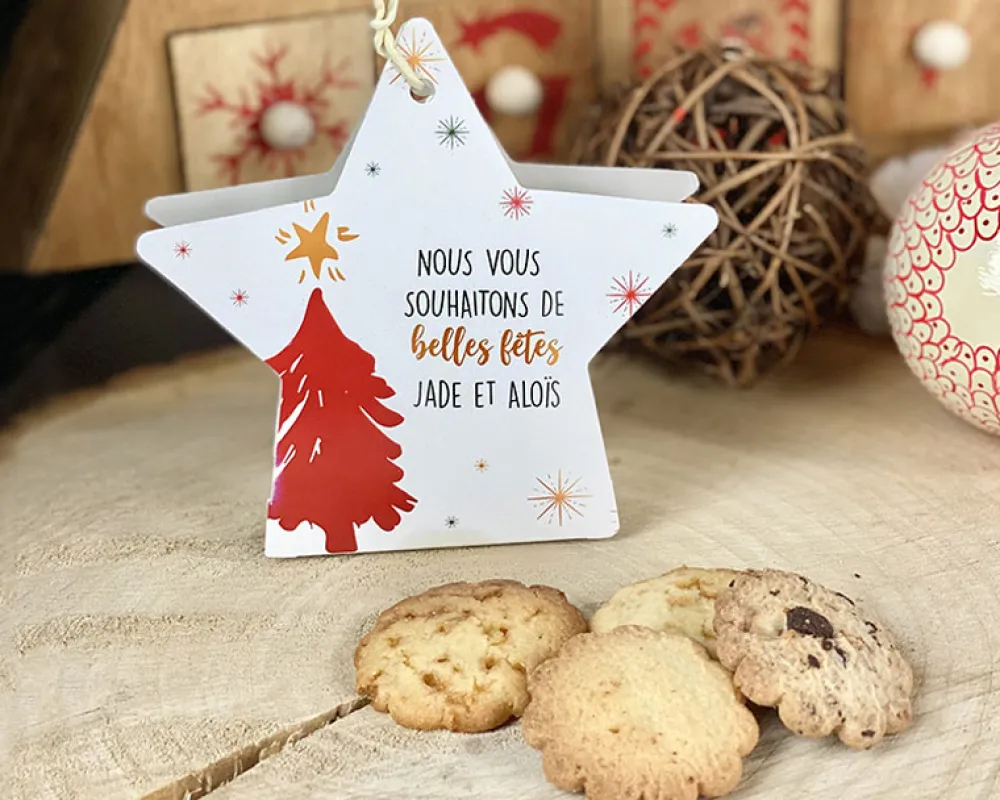 Marque place personnalisable et biscuits - Etoile de Noël|Cadeaux.com Clearance