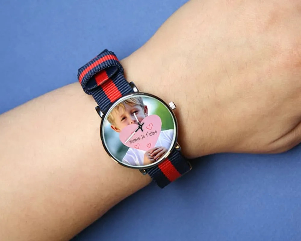 Montre bleu rouge Photo|Cadeaux.com Clearance