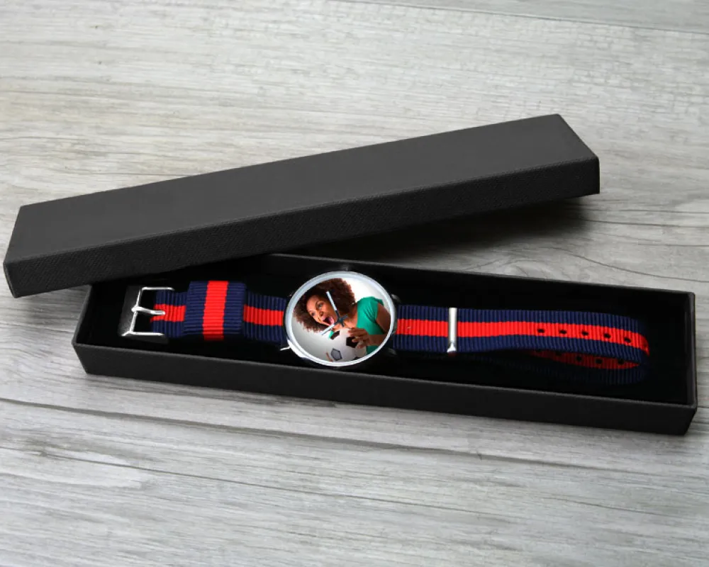 Montre bleu rouge Photo|Cadeaux.com Clearance
