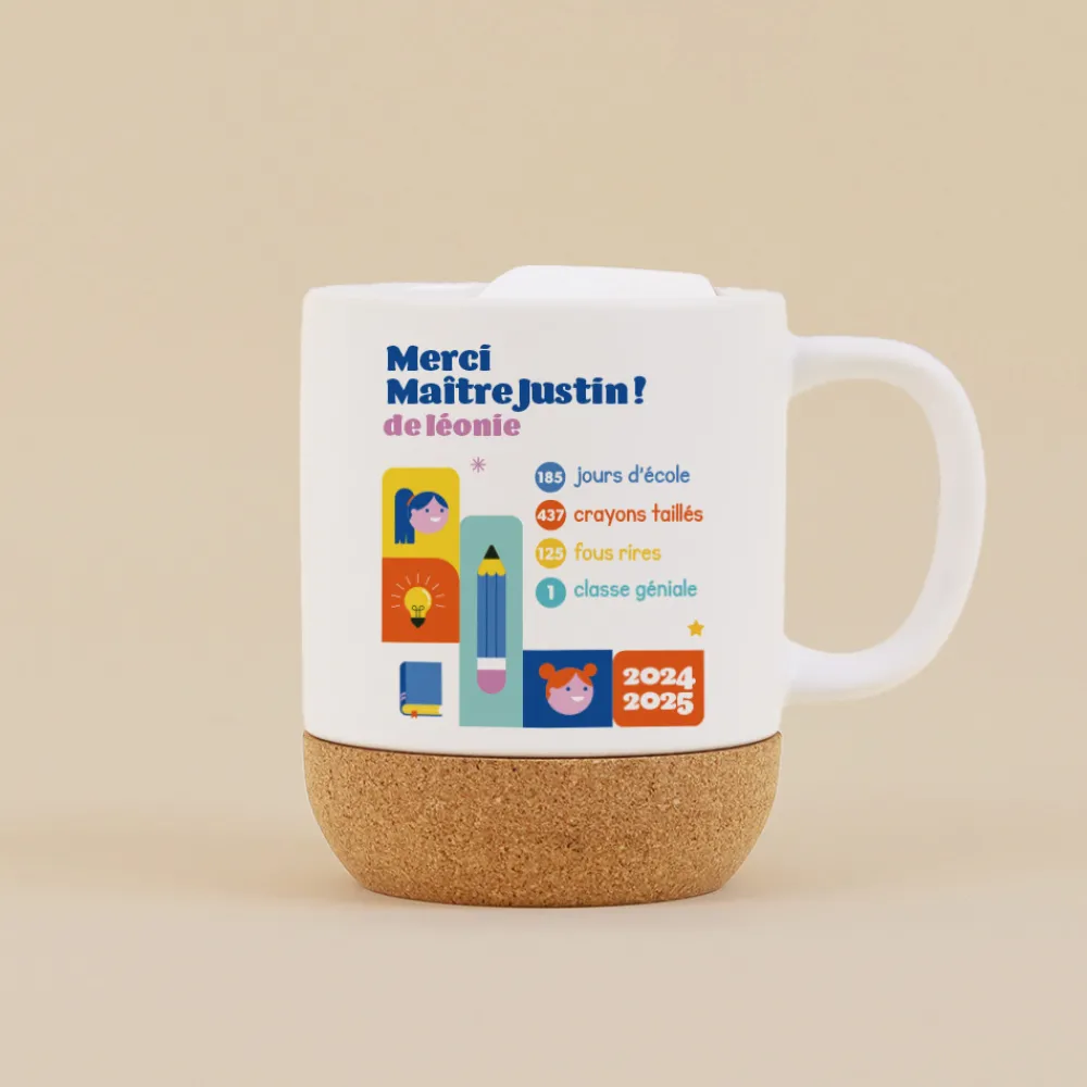 Mug en liège personnalisé - Bilan de l'année|Cadeaux.com Online