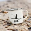 Mug émaillé personnalisé prénom - Pêcheur|Cadeaux.com Discount