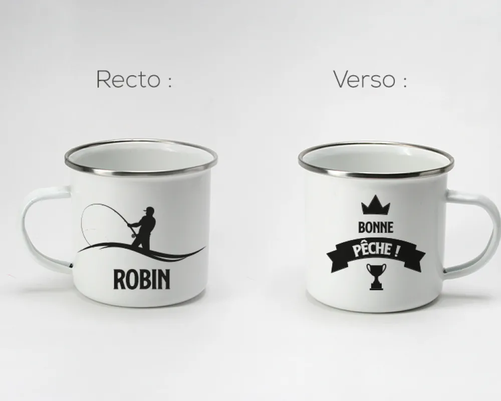 Mug émaillé personnalisé prénom - Pêcheur|Cadeaux.com Discount