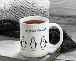 Mug personnalisé famille - Pingouins|Cadeaux.com Outlet
