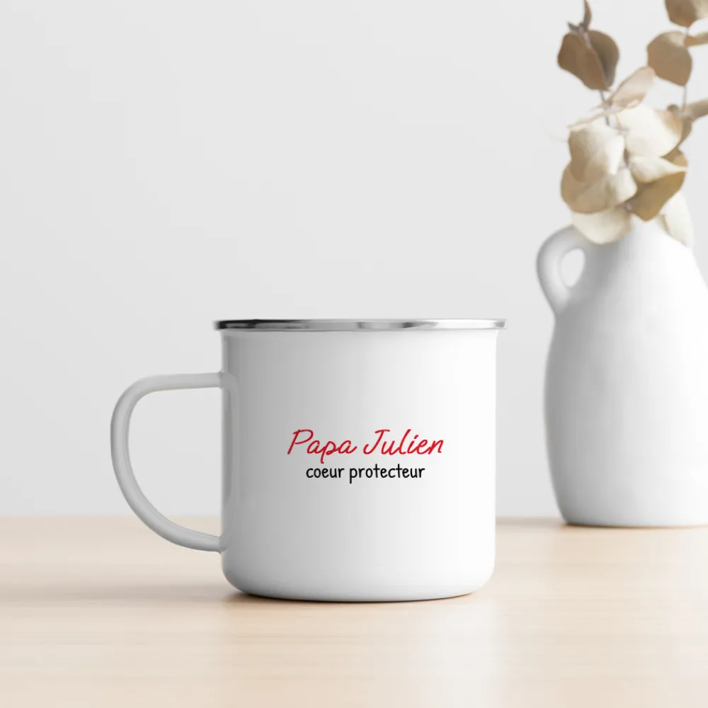 Mug personnalisé émaillé - Papa et ses petits coeurs|Cadeaux.com Hot