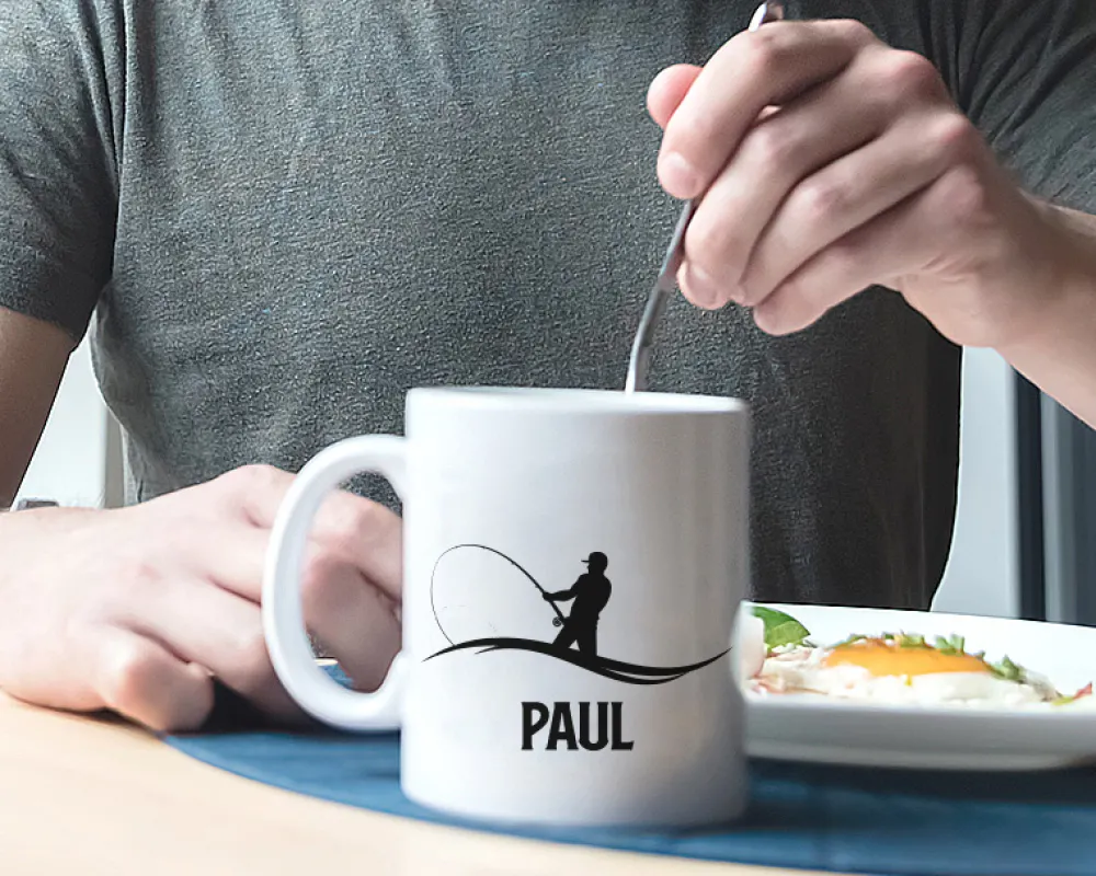 Mug personnalisé prénom - Pêcheur|Cadeaux.com New