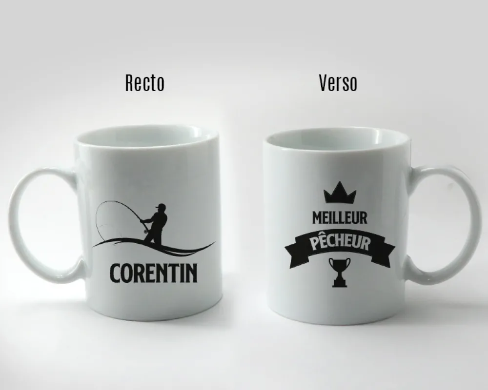 Mug personnalisé prénom - Pêcheur|Cadeaux.com New