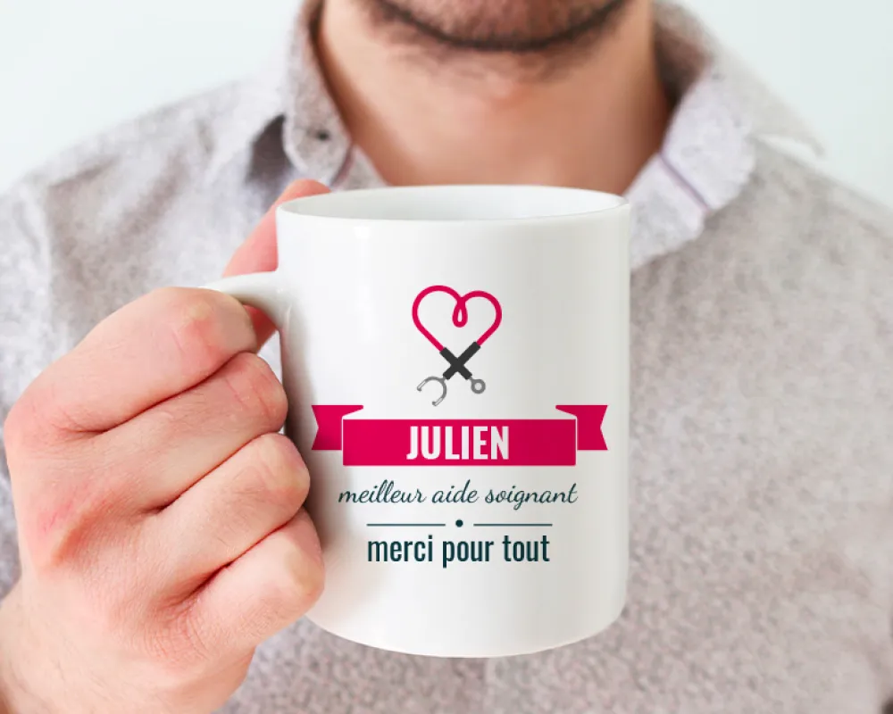 Mug personnalisé remerciements - Personnel Soignant|Cadeaux.com