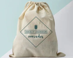 Petit Pochon Personnalisable - Rangement Câbles et Chargeurs|Cadeaux.com Best