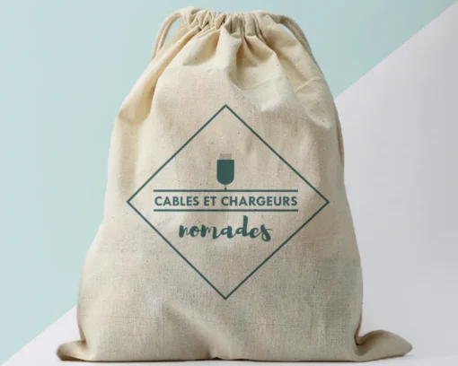 Petit Pochon Personnalisable - Rangement Câbles et Chargeurs|Cadeaux.com Best