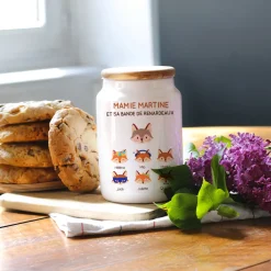 Pot à biscuits personnalisé - Mamie Renard et sa meute|Cadeaux.com New