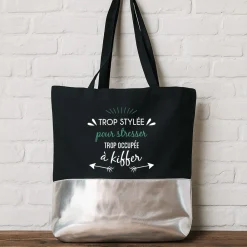 Sac noir personnalisé - Message positif|Cadeaux.com Online