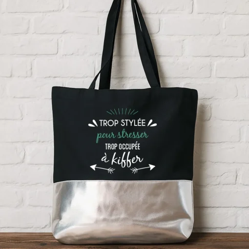Sac noir personnalisé - Message positif|Cadeaux.com Online